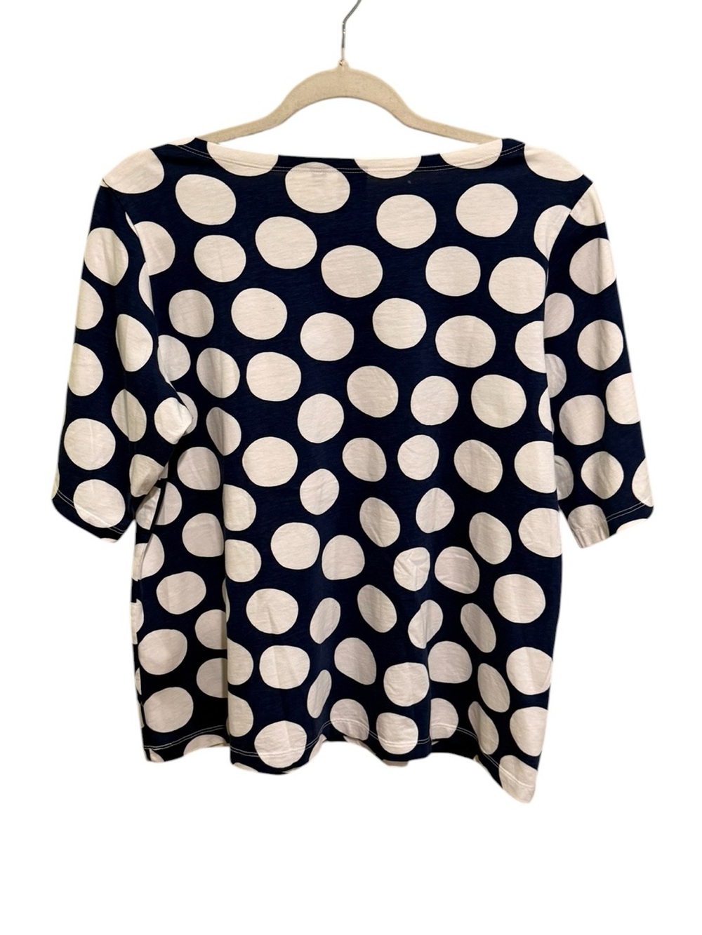 NWOT Marimekko for Uniqlo 100% Cotton Navy & White Dot Short Sleeve Tee - Size S - Picture 4 of 4